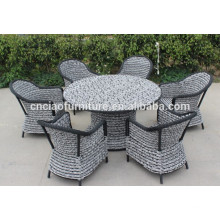 F- Foshan outdoor modern garden furniture rattan dining table sets (CF741+CF1274T+CF1244C)